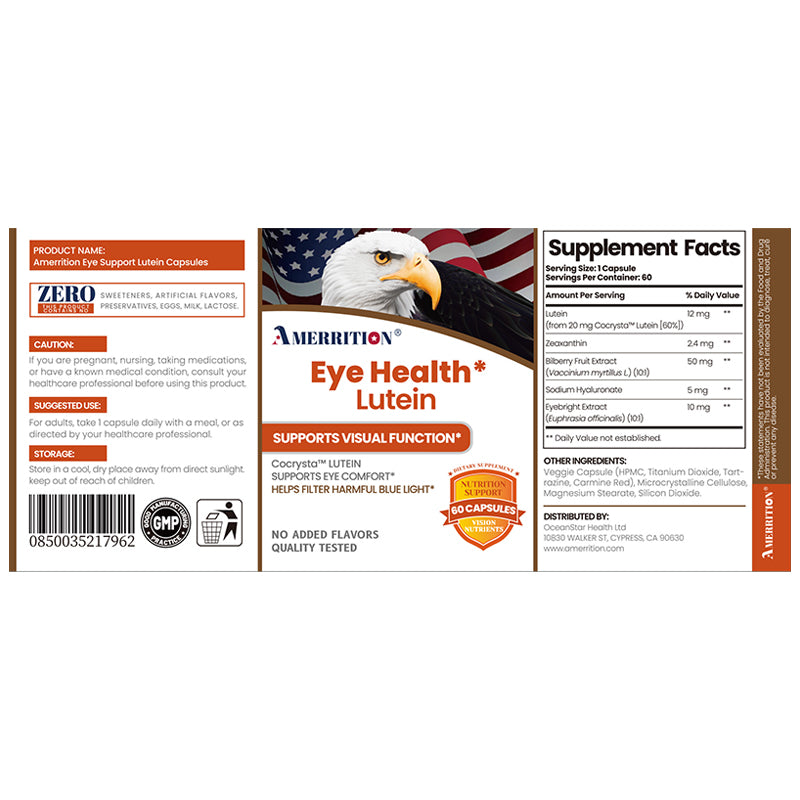 AMERRITION Lutein Eye Health Capsules 60 Capsules