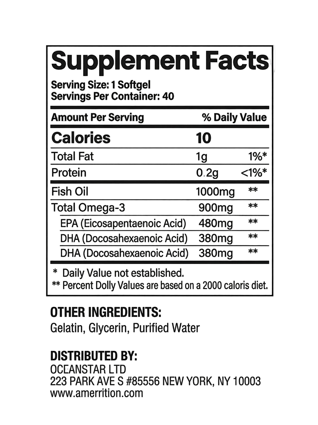 Amerrition Omega-3 Fish Oil