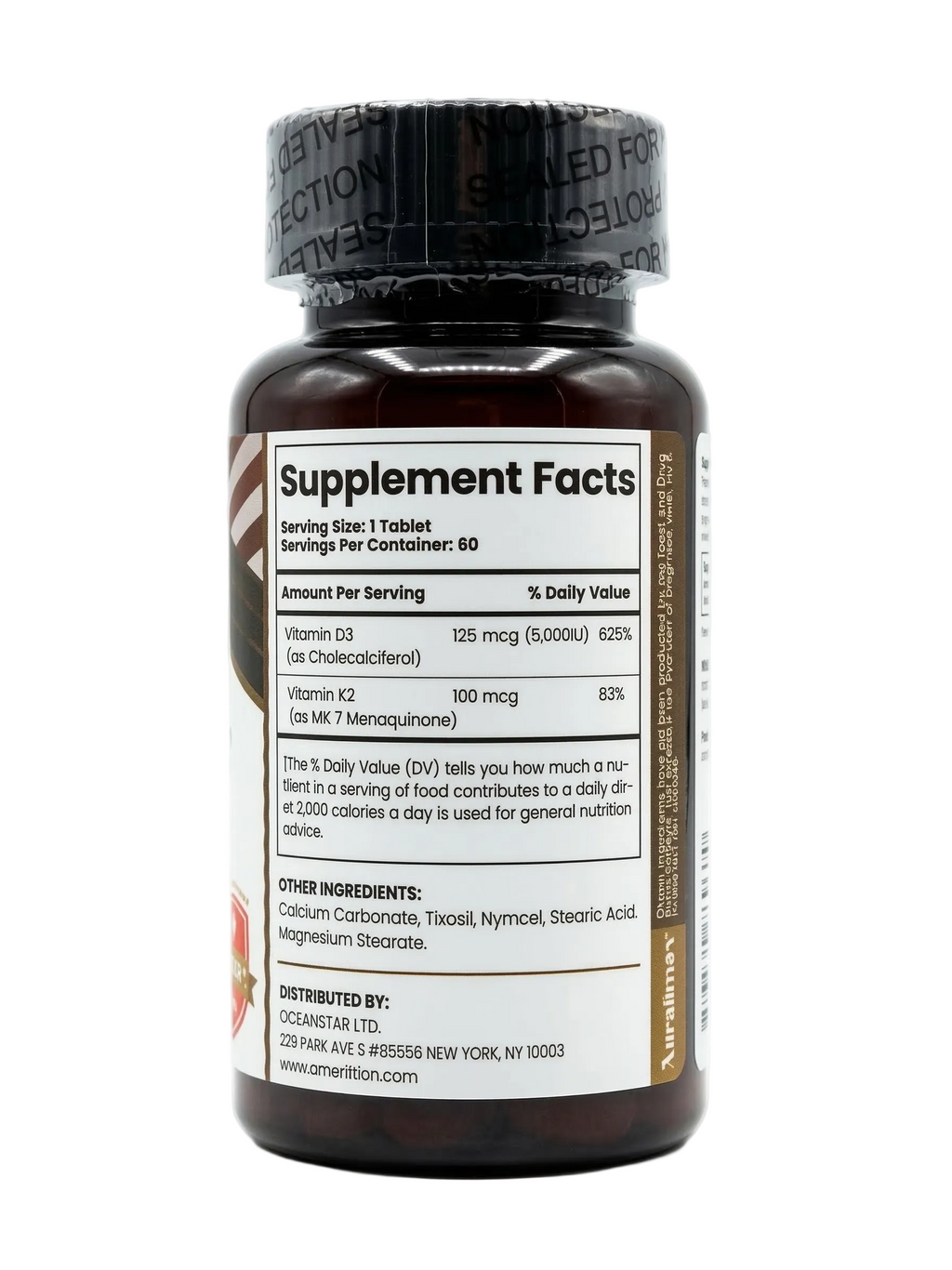Amerrition MK7 VD3K2 Vitamin D3+K2